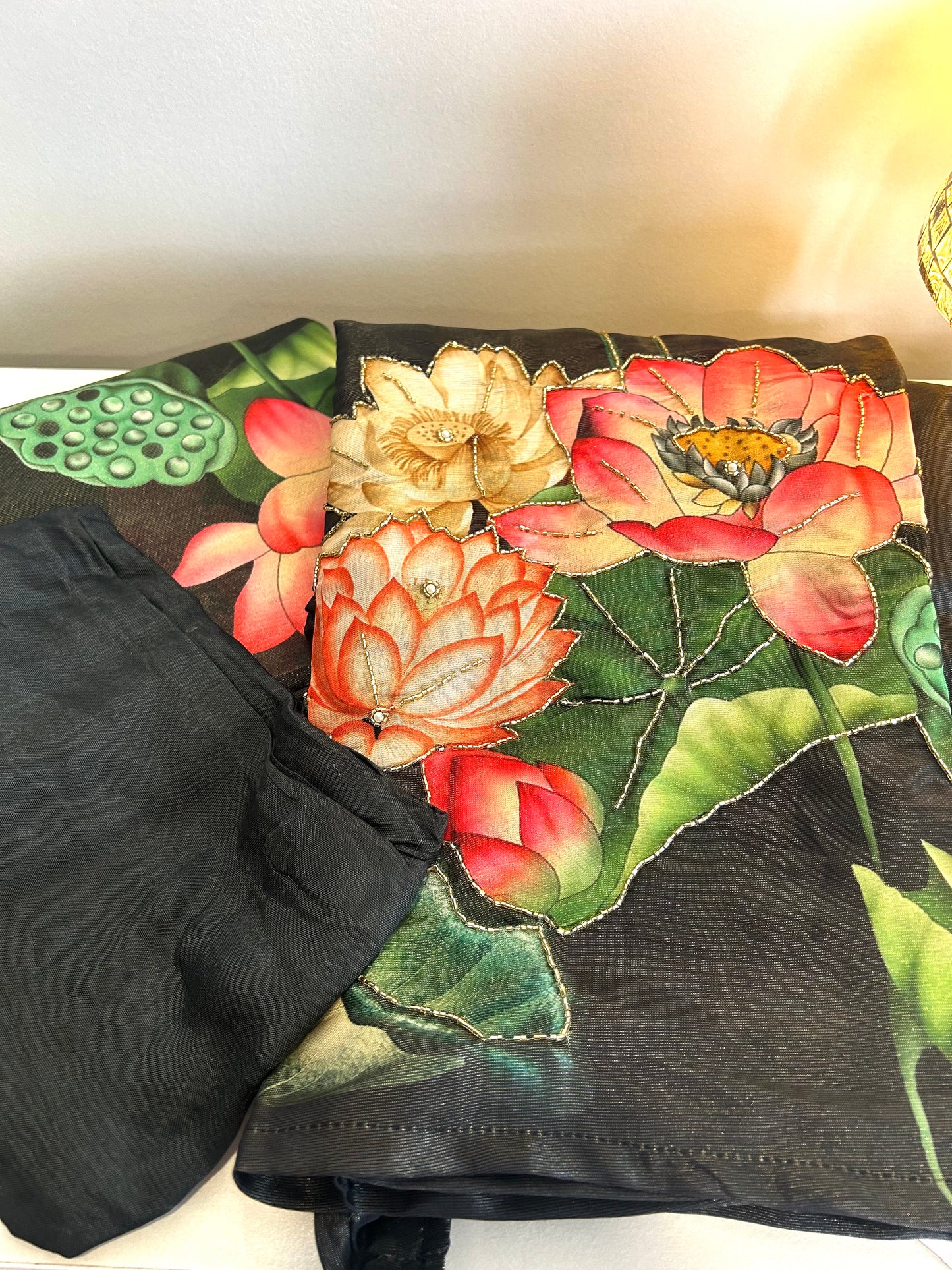 Black digital print kurta set