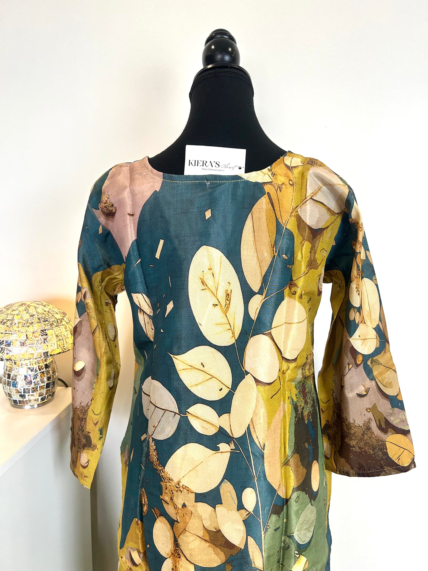 Green and yellow kurta set