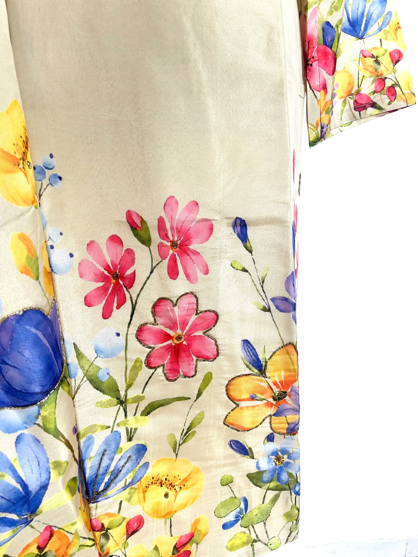 Beige Digital Print Kurta Set