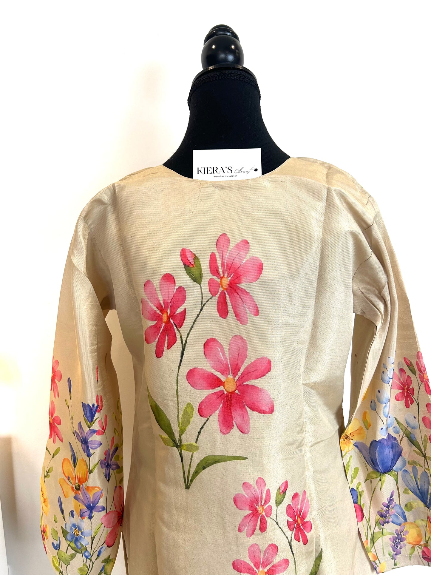 Beige Digital Print Kurta Set
