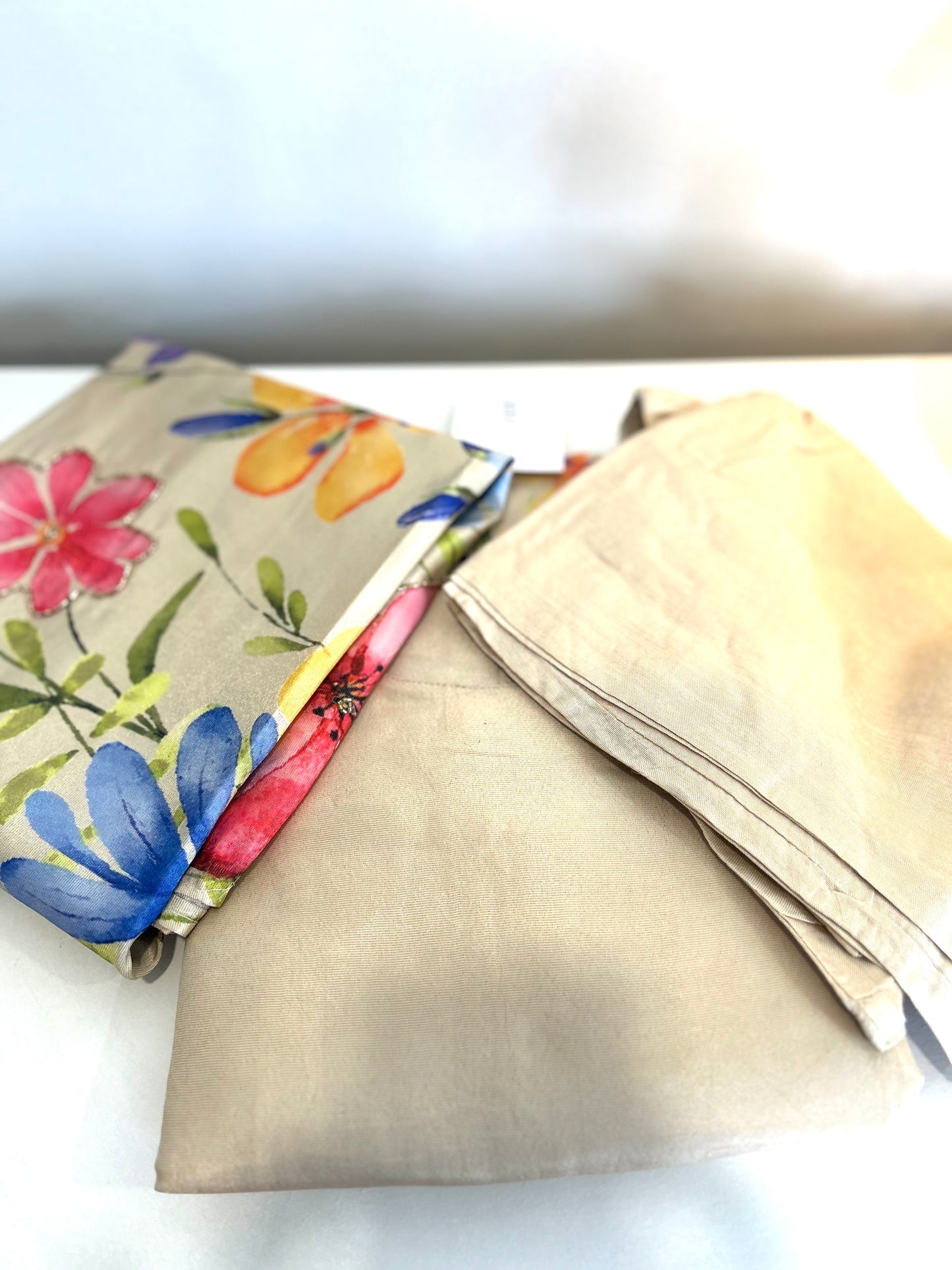 Beige Digital Print Kurta Set