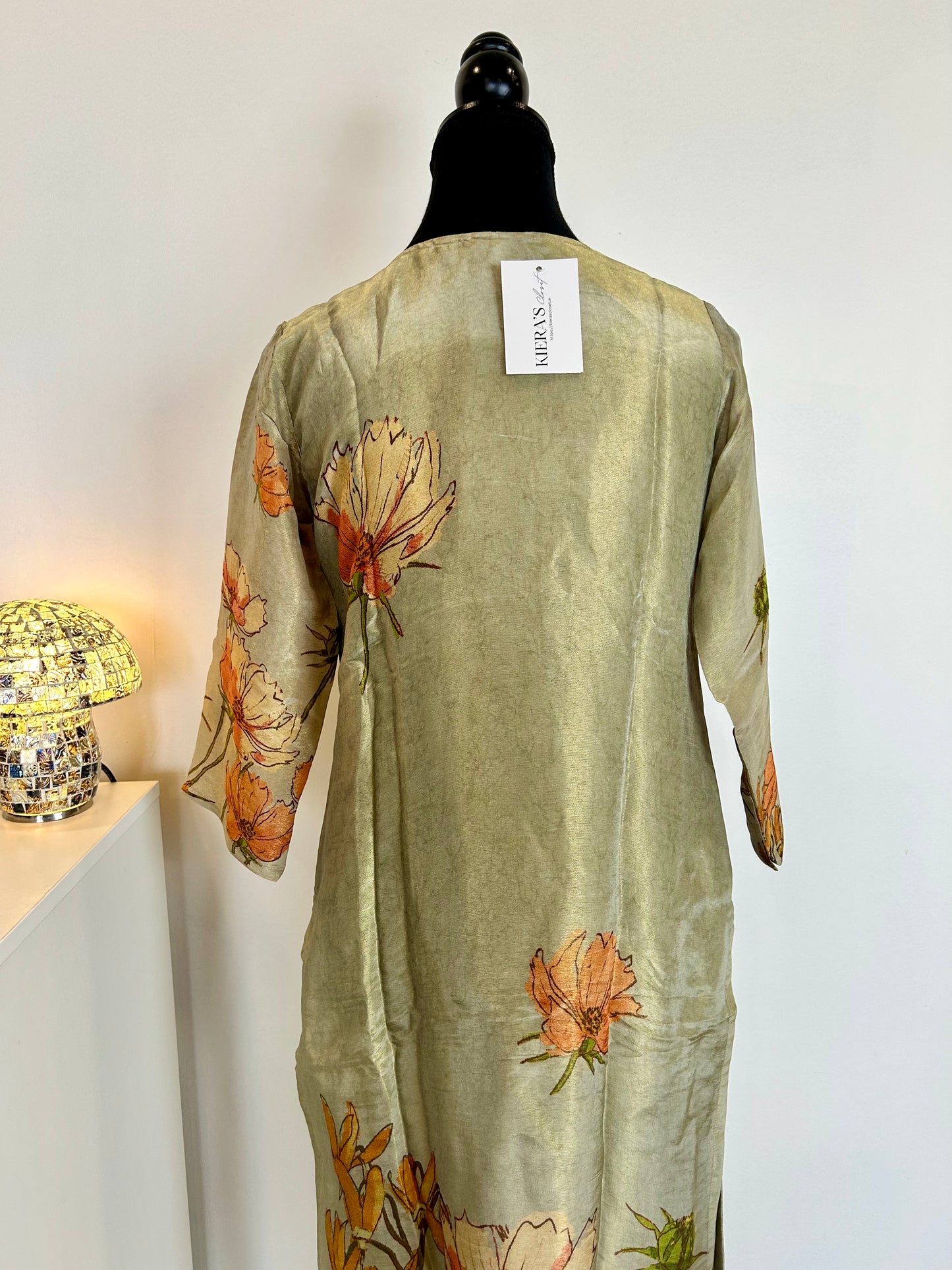 Light green digital print kurta set