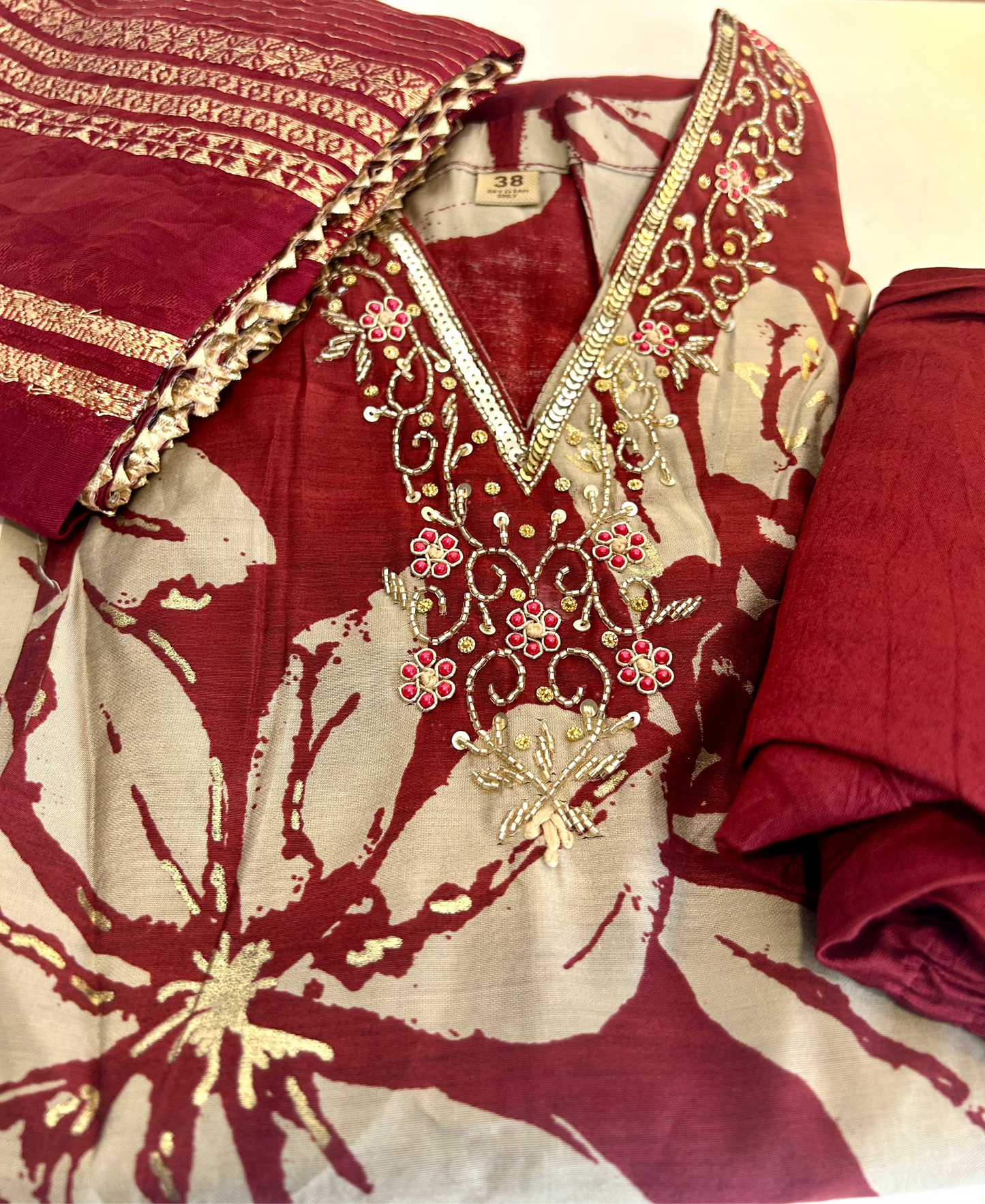 Red Kurta Set