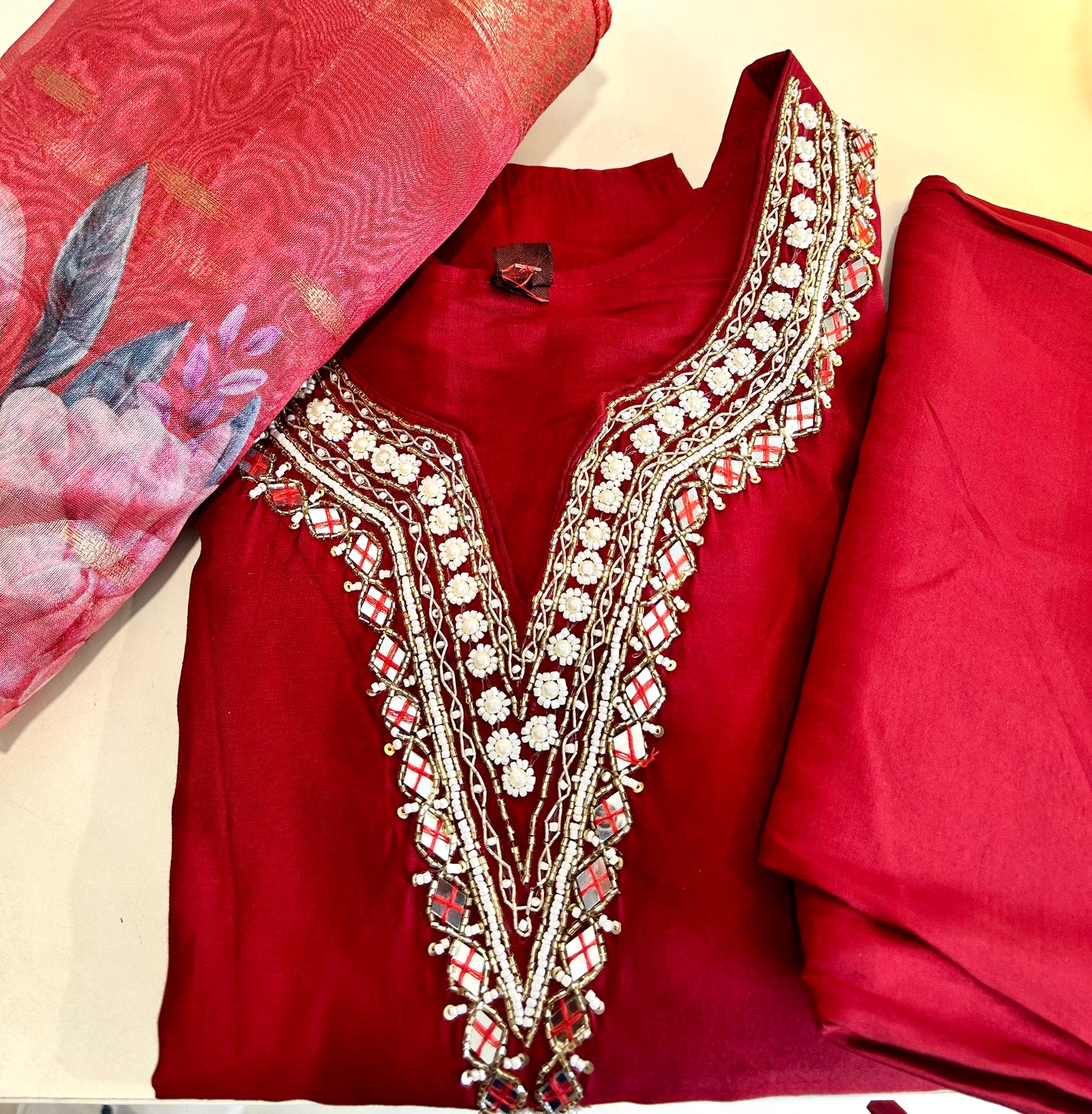 Red Kurta Set