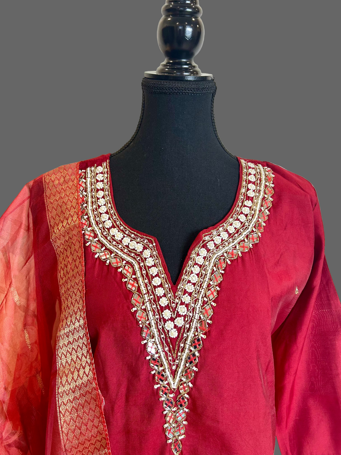 Red Kurta Set