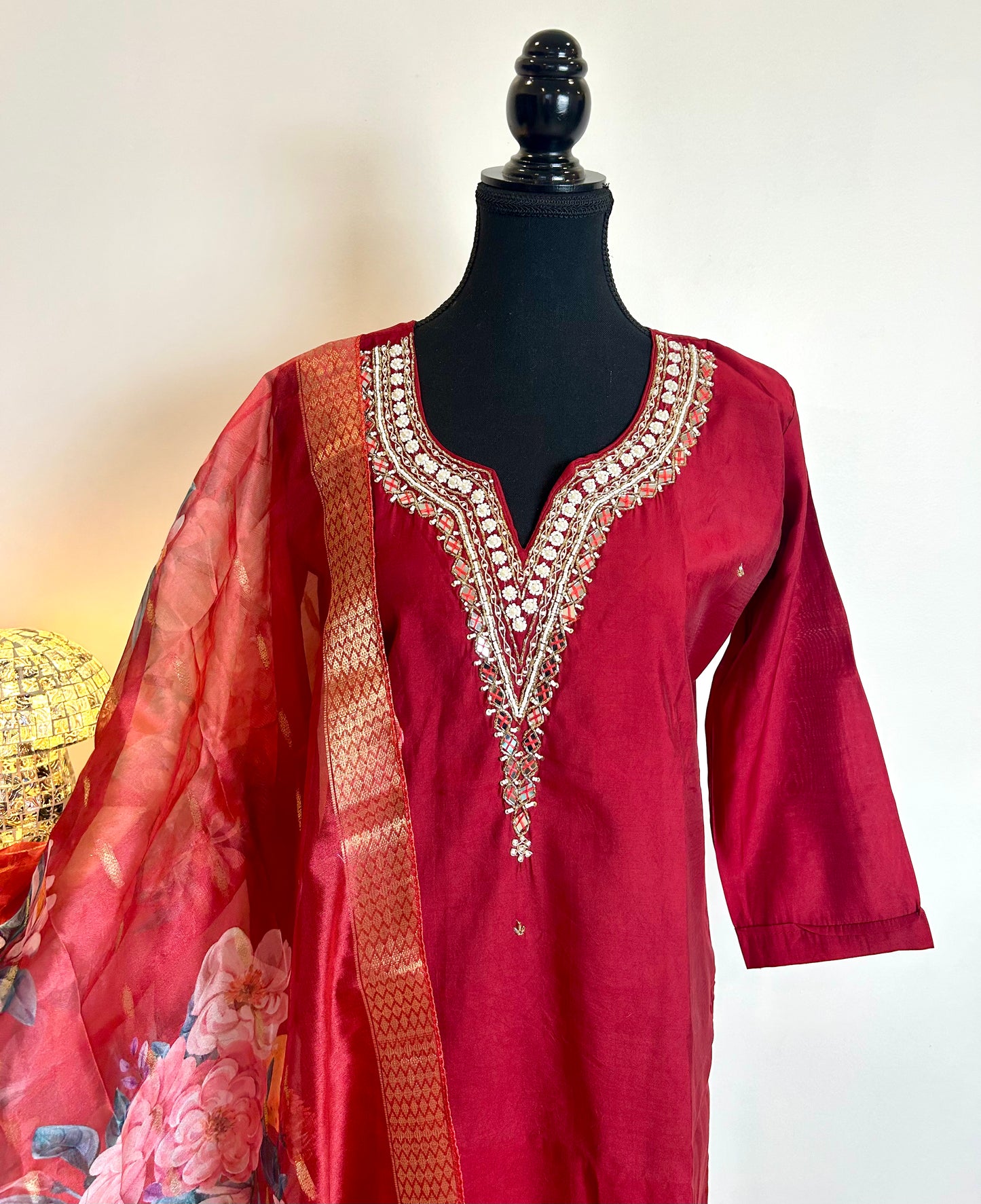 Red Kurta Set