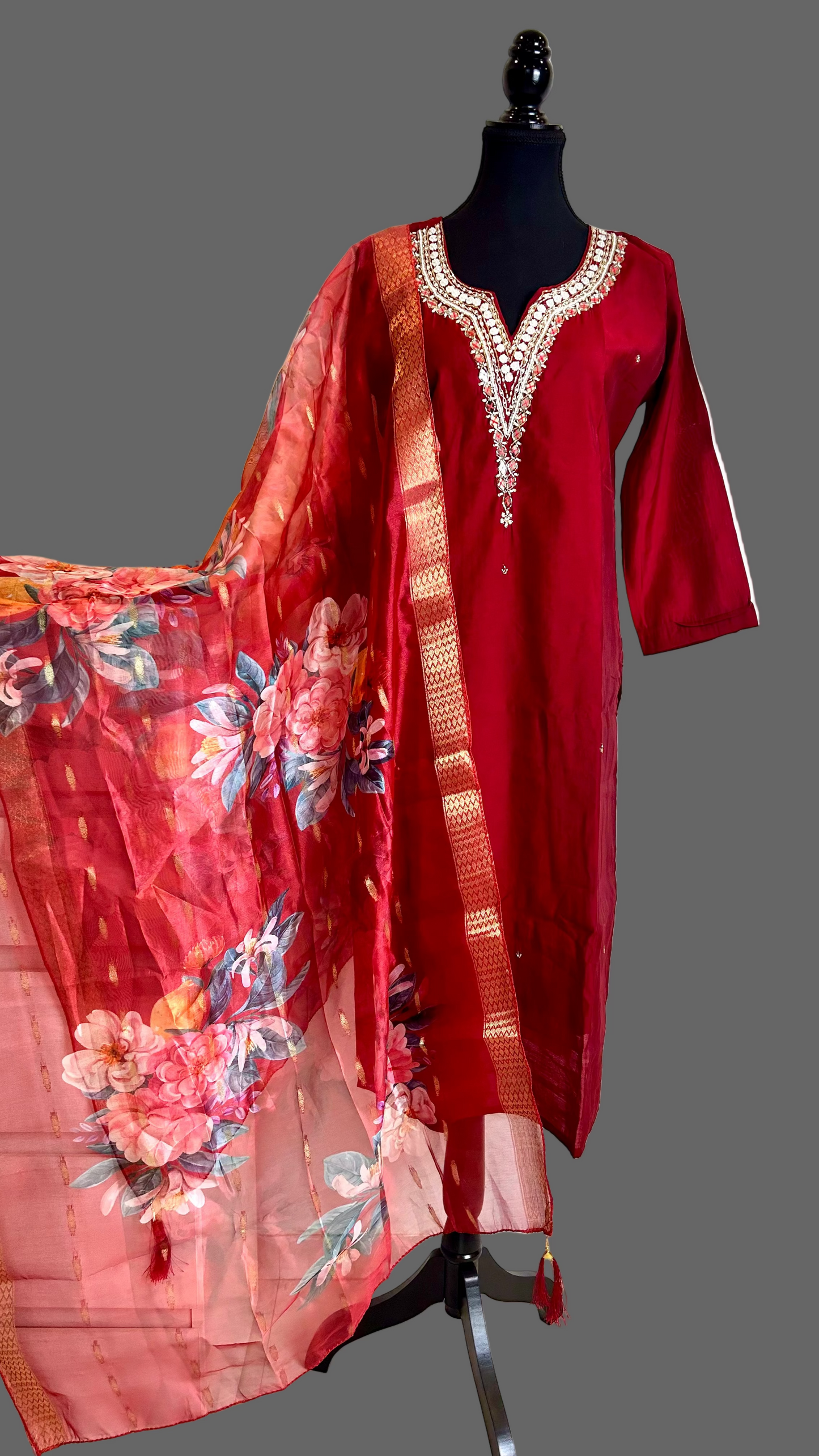 Red Kurta Set