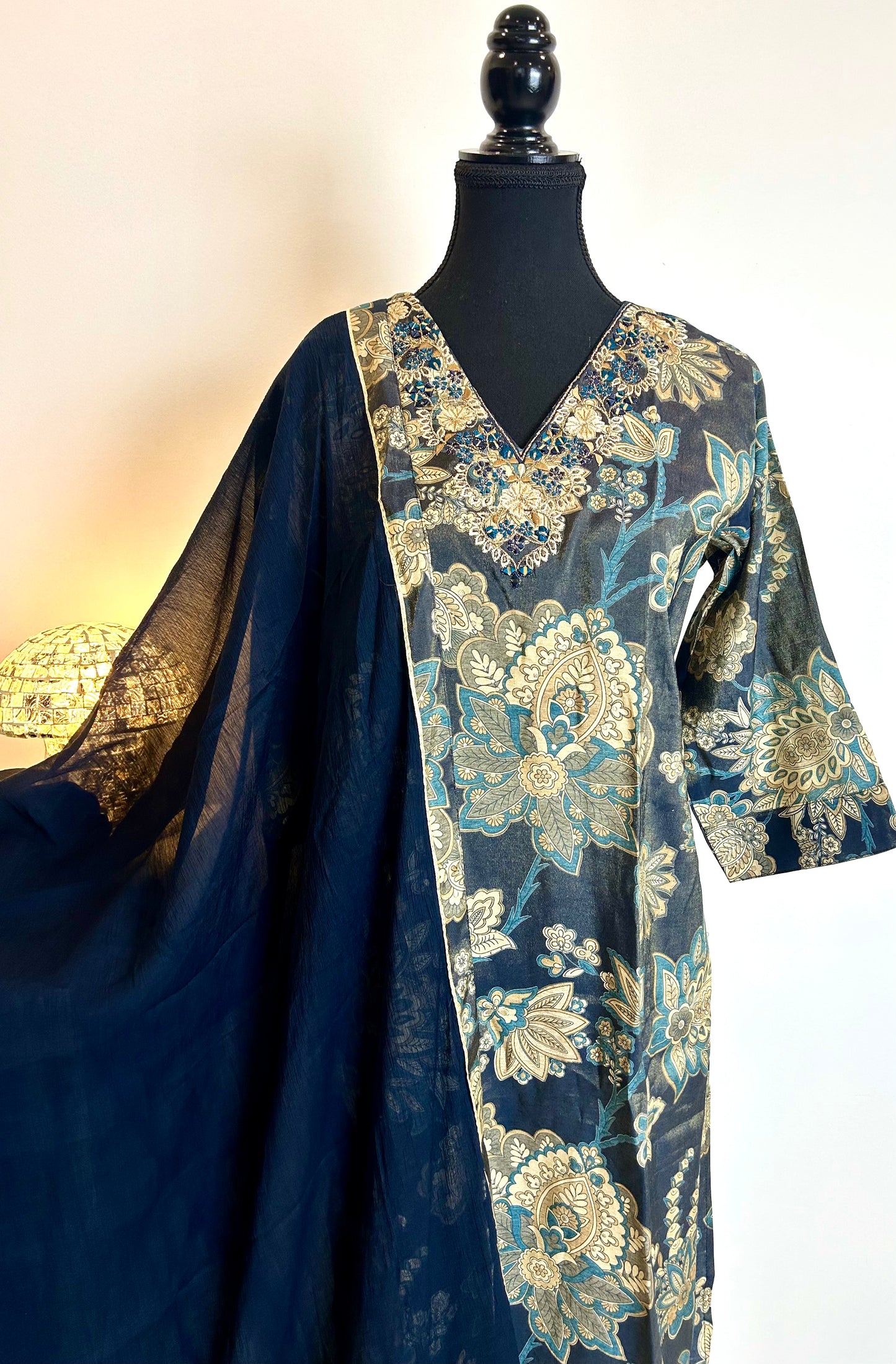 Navy Blue Kurta Set
