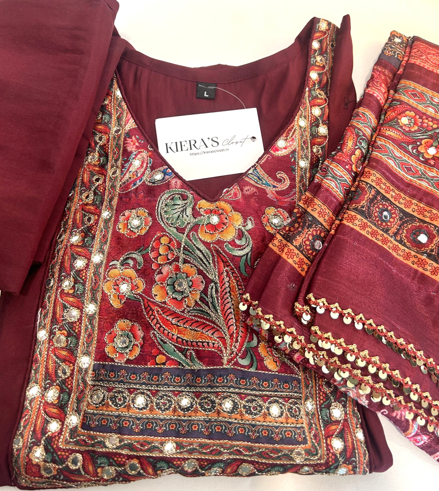 Maroon Kurta Set