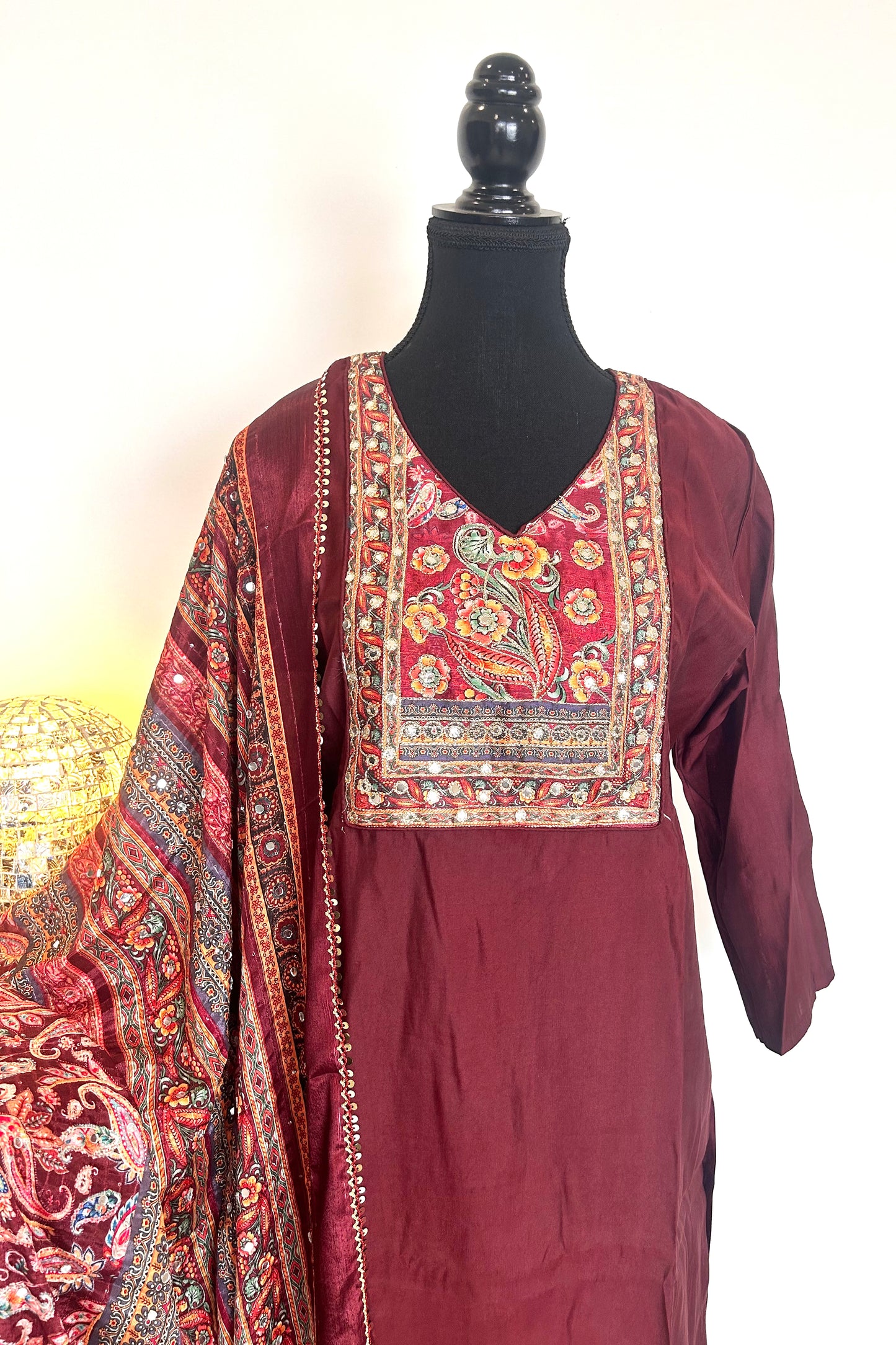 Maroon Kurta Set