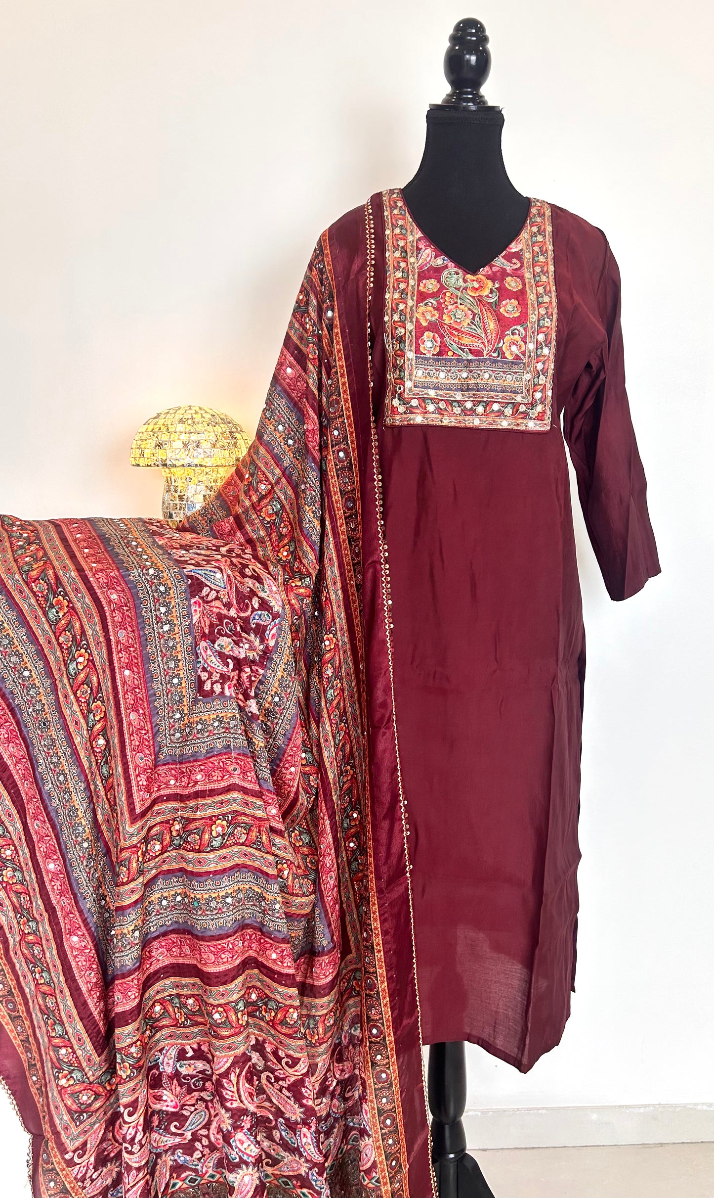 Maroon Kurta Set
