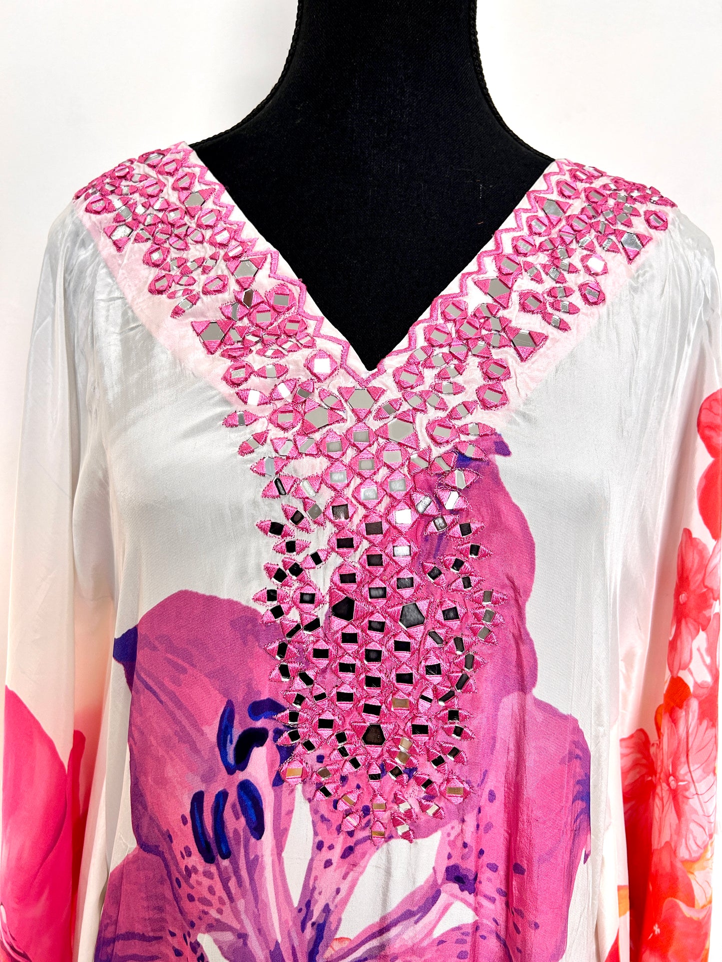 White and Pink Kaftan set