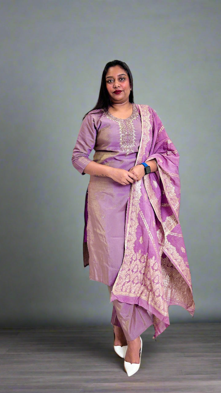 Purple mauve kurta set