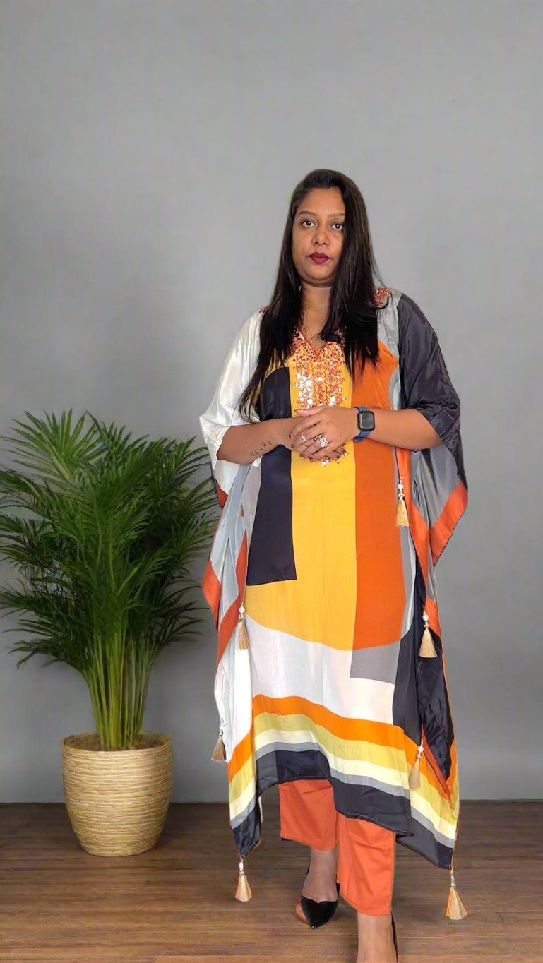Orange Kaftan Set