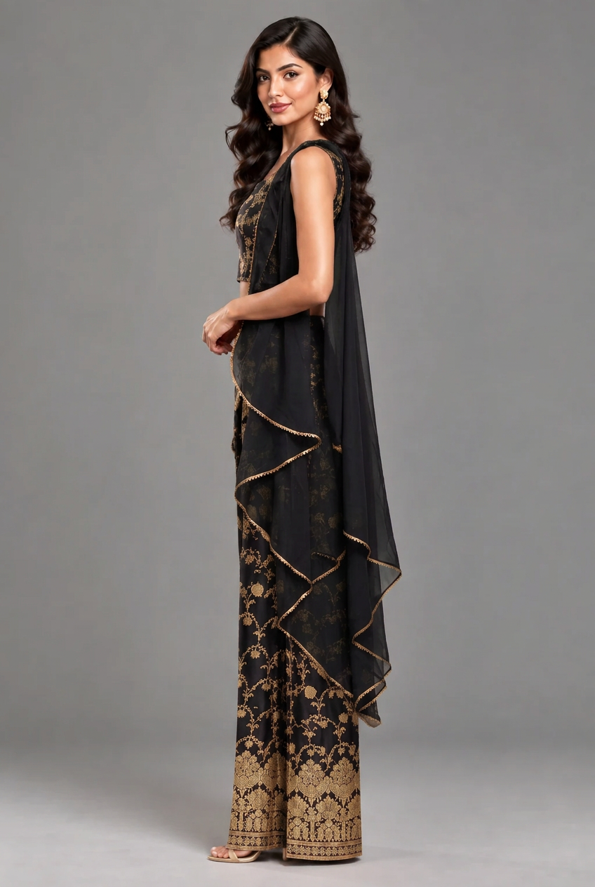 Black Banarasi Co-or Set