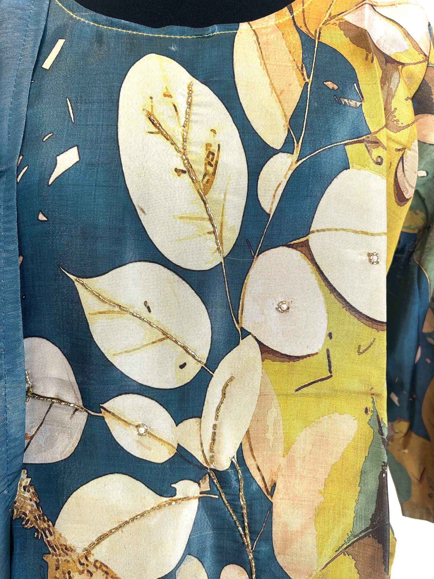 Green and yellow kurta set