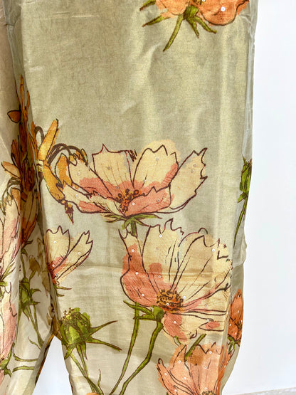 Light green digital print kurta set