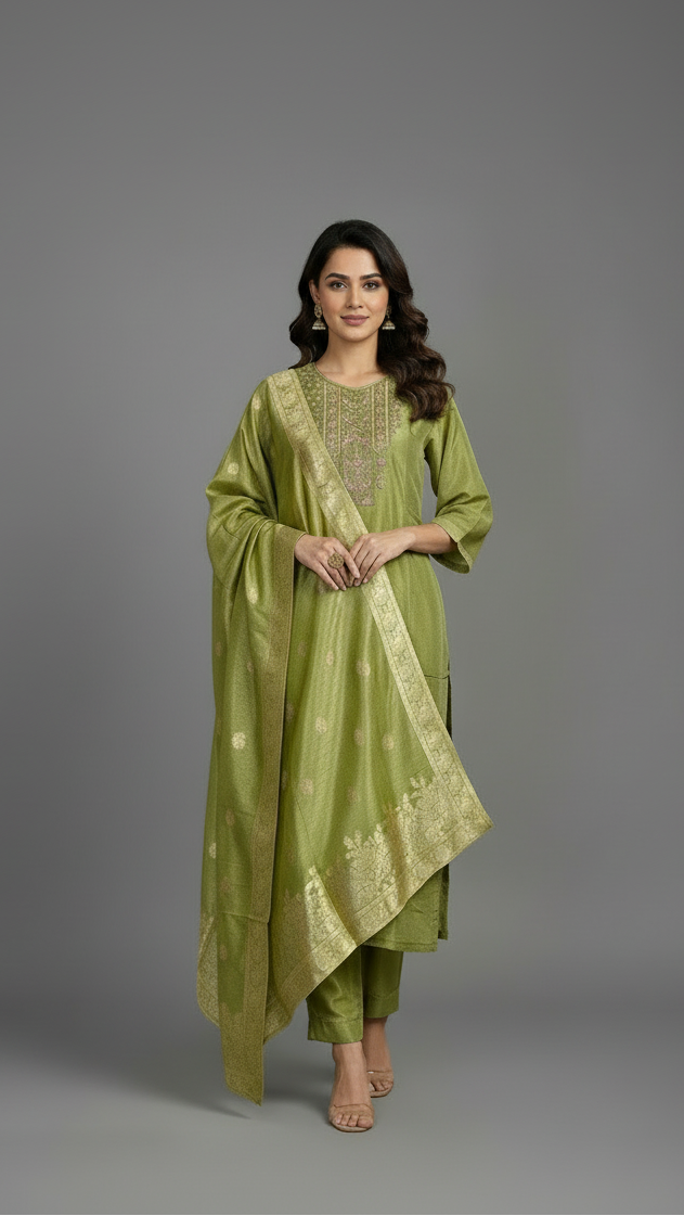 Green Kurta set