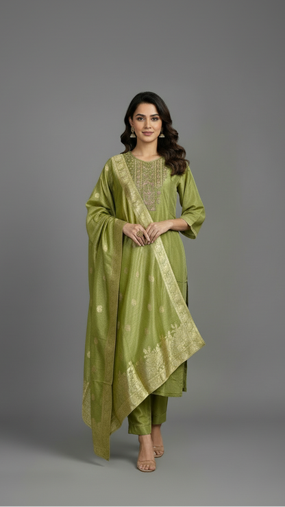 Green Kurta set