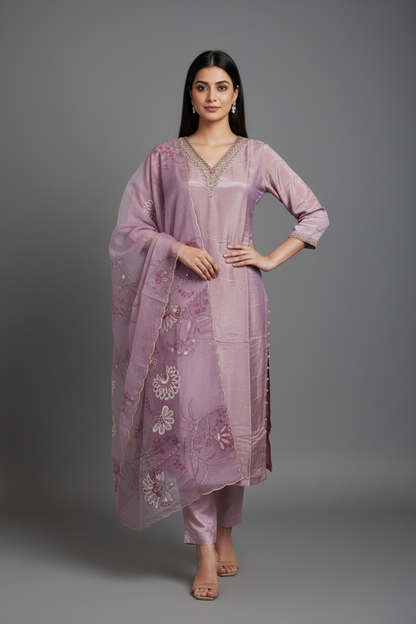 Purple Kurta Set