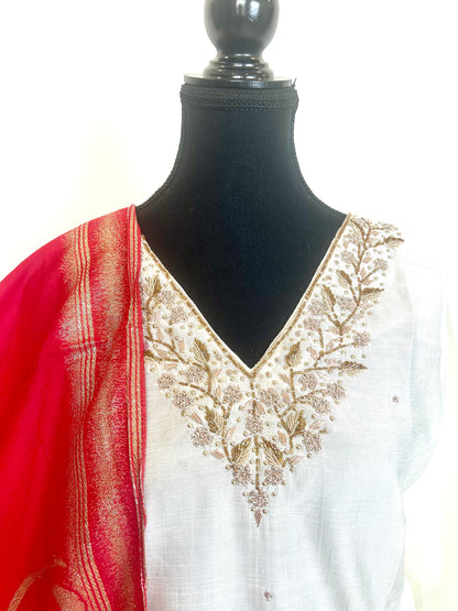 White Kurta Set