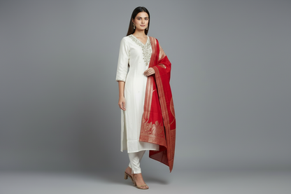 White Kurta Set