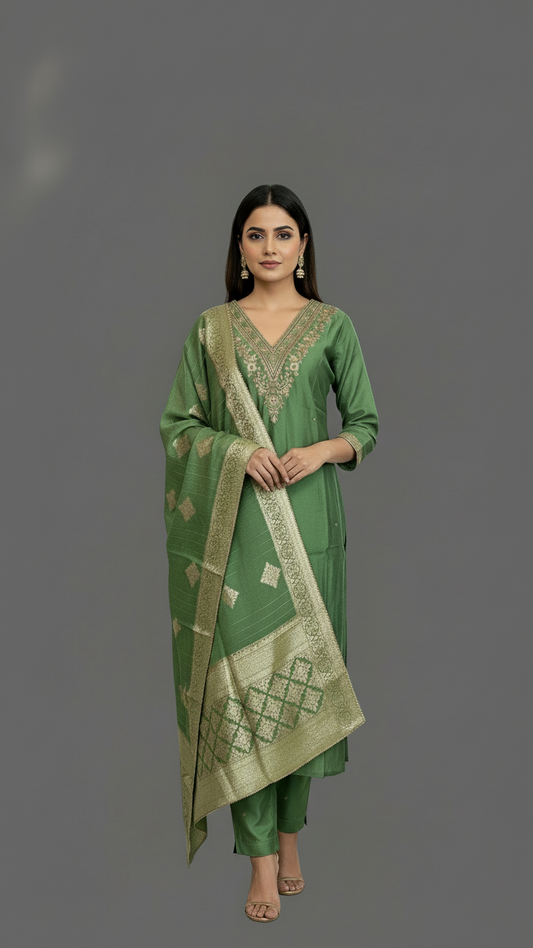 Green Kurta Set