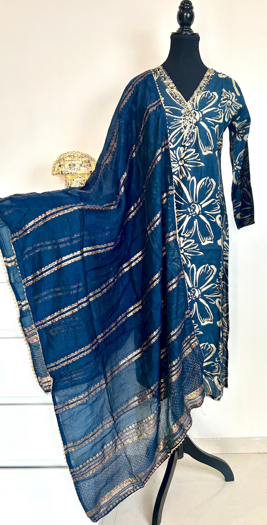 Navy Blue Kurta Set