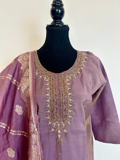 Purple mauve kurta set