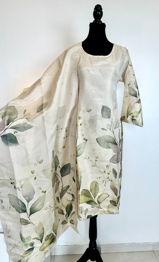 Off White Digital Print Kurta Set