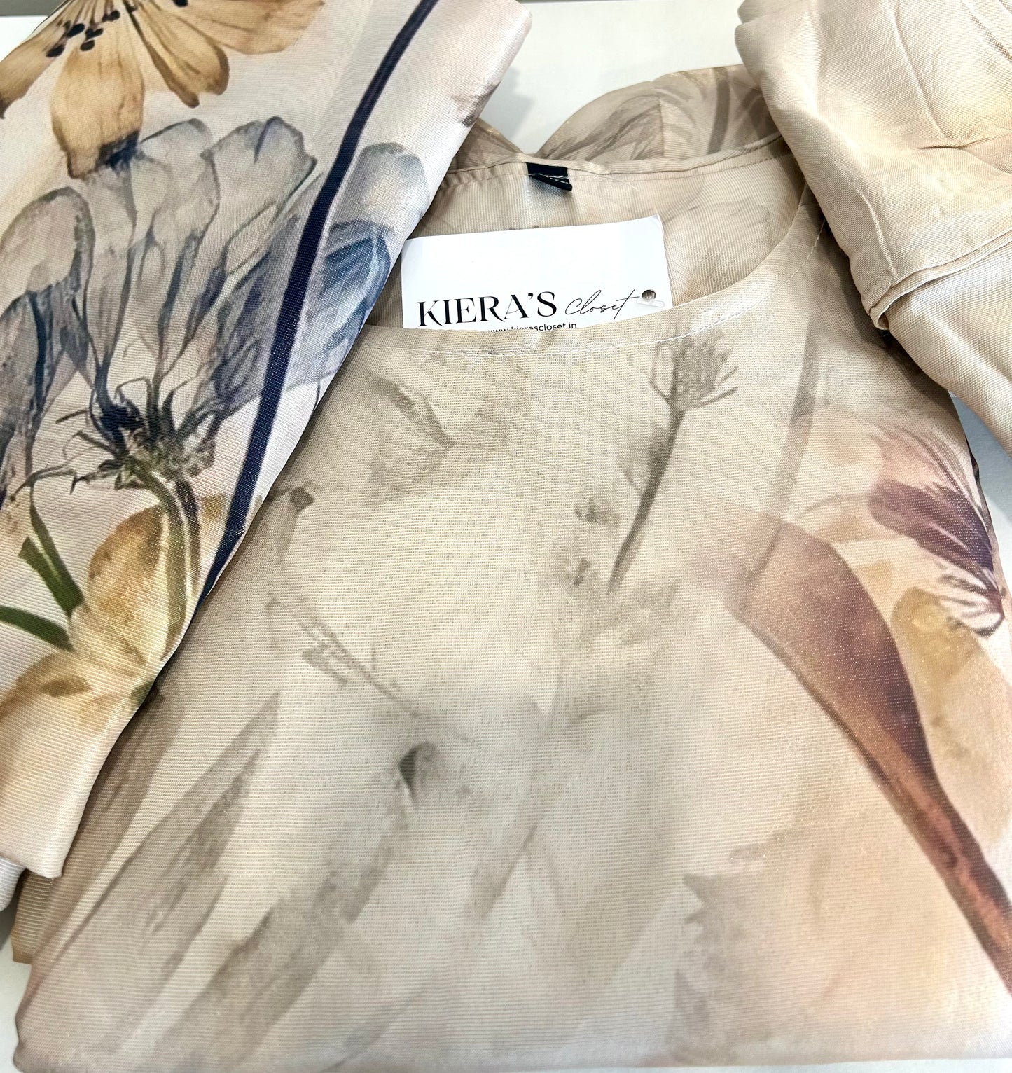 Beige Digital Print Kurta set
