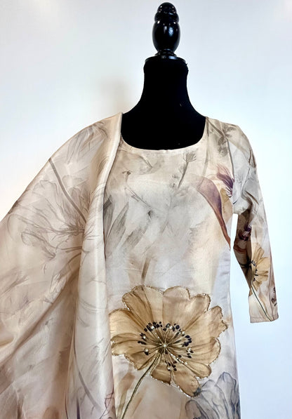 Beige Digital Print Kurta set
