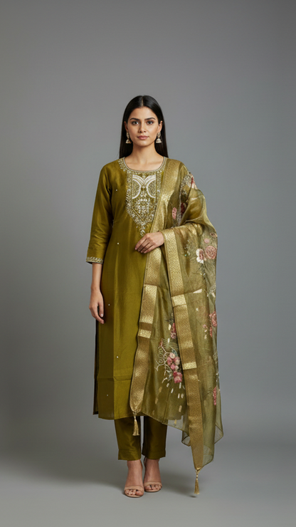 Mehendi Green Kurta set