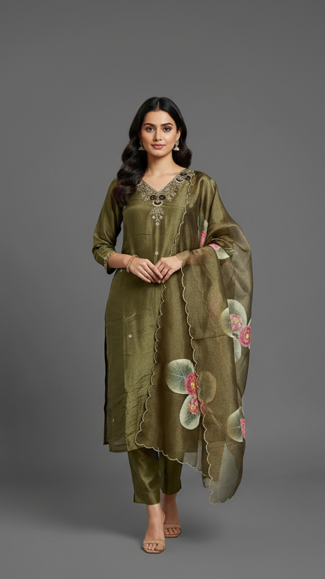 Mehendi Green Kurta Set