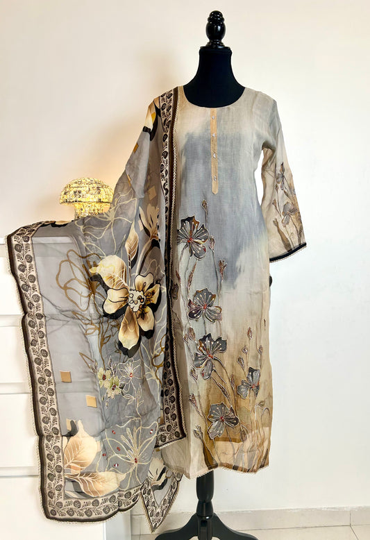 Grey Kurta Set