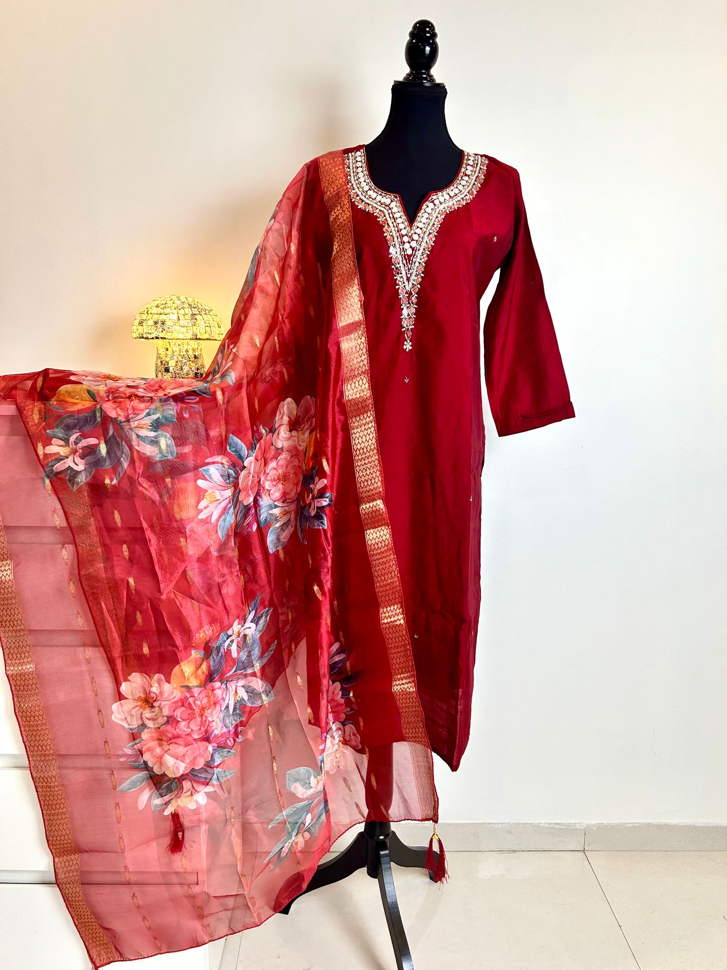 Red Kurta Set