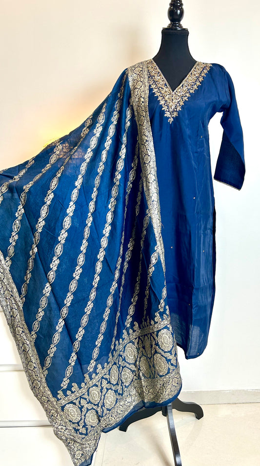 Navy Blue Kurta Set
