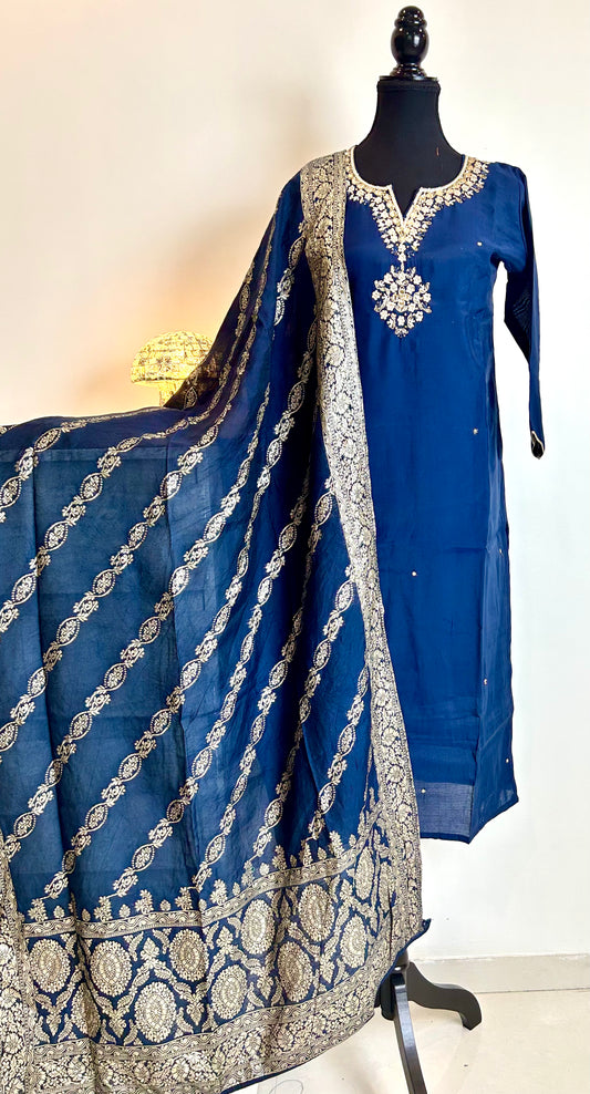 Navy Blue Kurta Set