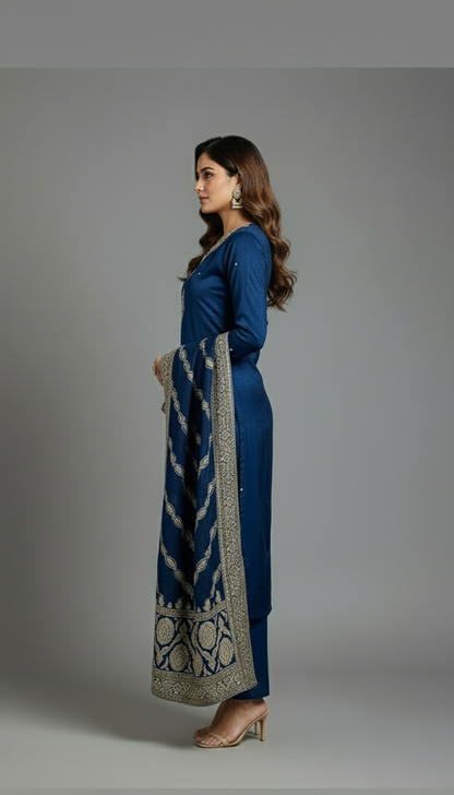 Navy Blue Kurta Set