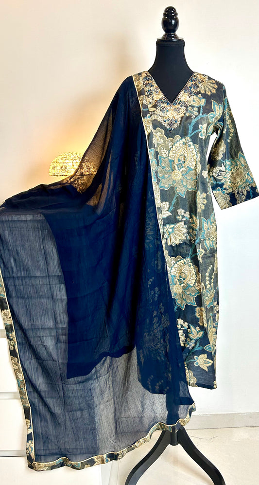 Navy Blue Kurta Set
