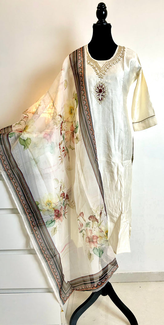 White Kurta Set