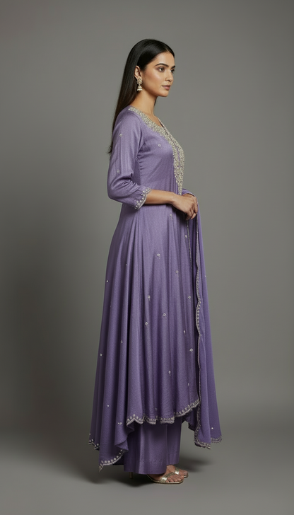 Purple Kurta Set