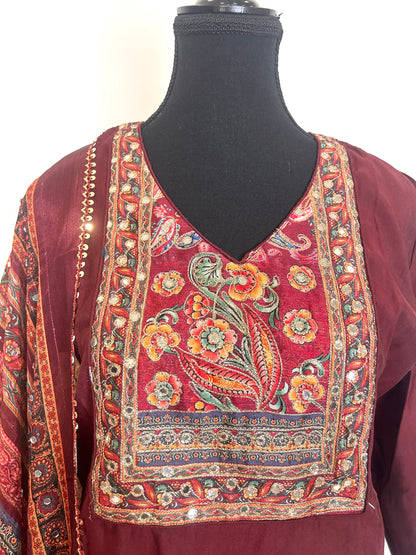 Maroon Kurta Set