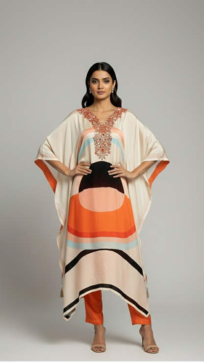 Orange Kaftan Set
