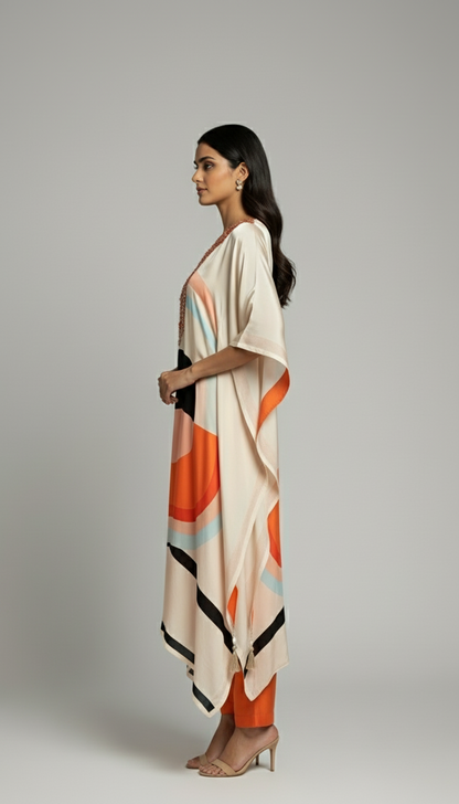 Orange Kaftan Set