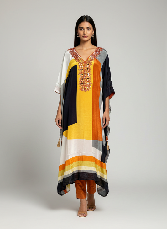 Orange Kaftan Set