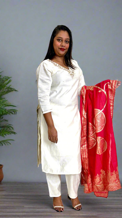 White Kurta Set