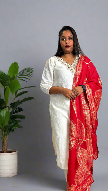 White Kurta Set