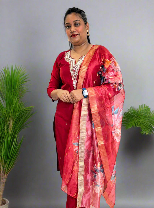 Red Kurta Set