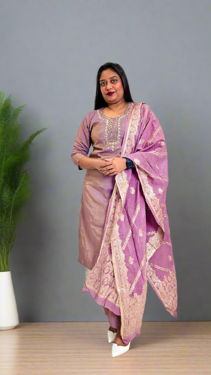 Purple mauve kurta set